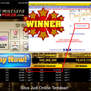 Bukti Withdraw (21,210,049- ) Member Setia Mutiarapoker