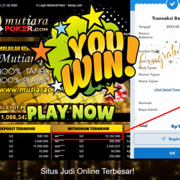 Bukti Withdraw (15.162.000- ) Member Setia Mutiarapoker