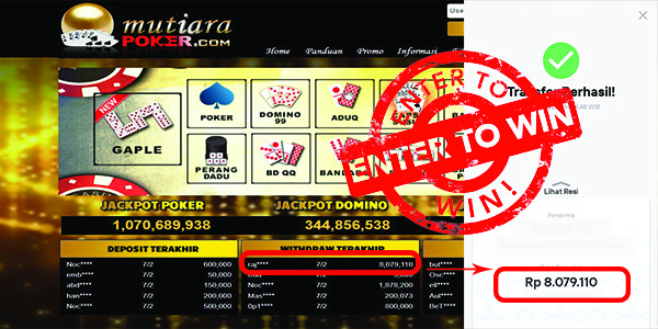 Bukti Withdraw (8.079.110- ) Member Setia Mutiarapoker