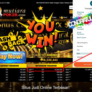 Bukti Withdraw (10,000,000- ) Member Setia Mutiarapoker