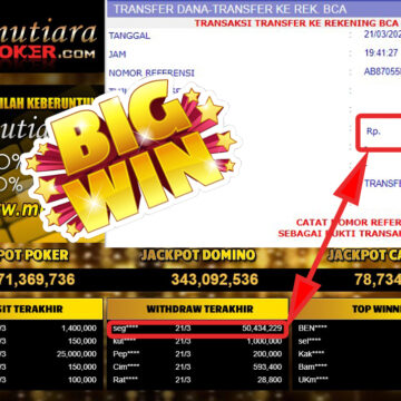 Bukti Withdraw (50.434.229-) Member Setia Mutiarapoker