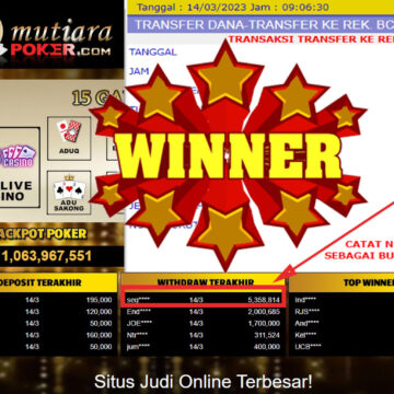 Bukti Withdraw (5,358,814- ) Member Setia Mutiarapoker