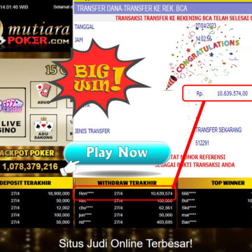 Bukti Withdraw (10,639,574- ) Member Setia Mutiarapoker