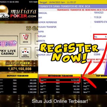 Bukti Withdraw (9,726,000- ) Member Setia Mutiarapoker