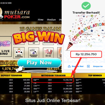 Bukti Withdraw (12,256,750- ) Member Setia Mutiarapoker