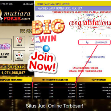 Bukti Withdraw (12,000,000- ) Member Setia Mutiarapoker