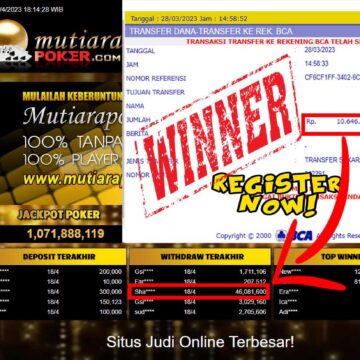 Bukti Withdraw (46,081,600- ) Member Setia Mutiarapoker