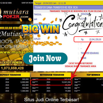 Bukti Withdraw (15,041,250- ) Member Setia Mutiarapoker