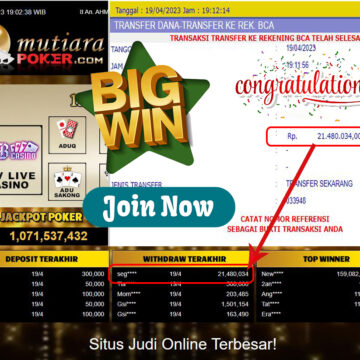 Bukti Withdraw (21,480,034- ) Member Setia Mutiarapoker