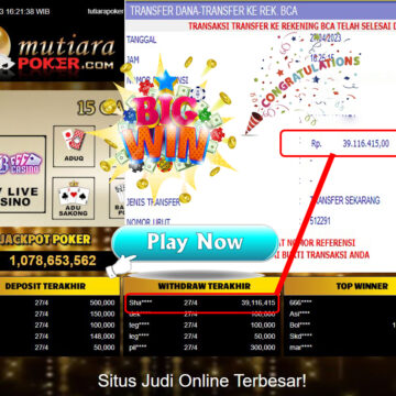 Bukti Withdraw (39,116,415- ) Member Setia Mutiarapoker