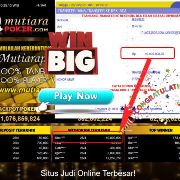 Bukti Withdraw (40,000,000- ) Member Setia Mutiarapoker