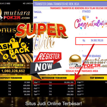 Bukti Withdraw (59,585,785- ) Member Setia Mutiarapoker