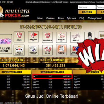 Bukti Withdraw (8.473.885- ) Member Setia Mutiarapoker