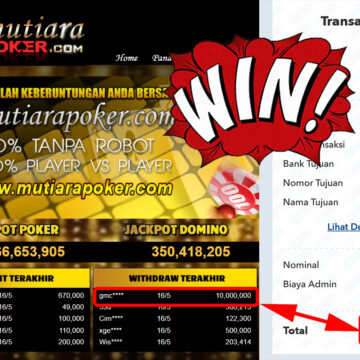 Bukti Withdraw (10.000.000- ) Member Setia Mutiarapoker