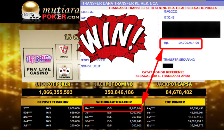 Bukti Withdraw (19.700.914- ) Member Setia Mutiarapoker