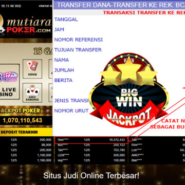 Bukti Withdraw (10.372.433- ) Member Setia Mutiarapoker