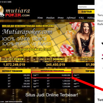 Bukti Withdraw (10,000,000- ) Member Setia Mutiarapoker