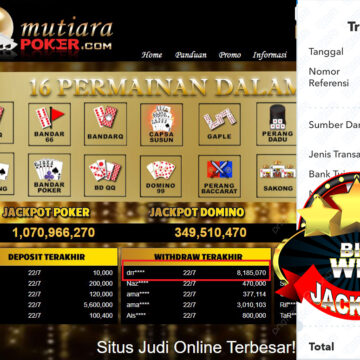 Bukti Withdraw (8.185.070,-) Member Setia Mutiarapoker