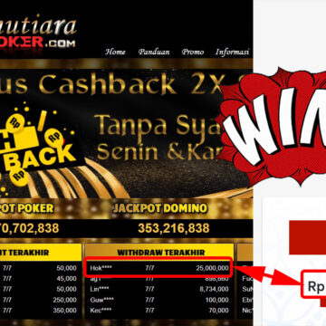 Bukti Withdraw (25.000.000,-) Member Setia Mutiarapoker