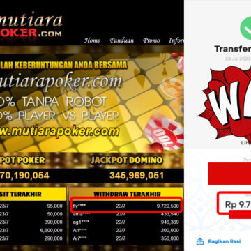 Bukti Withdraw (9.720.500,-) Member Setia Mutiarapoker