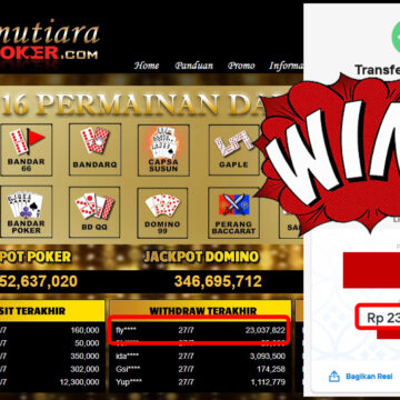 Bukti Withdraw (23.037.822-) Member Setia Mutiarapoker