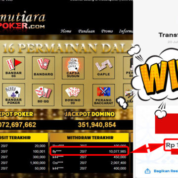 Bukti Withdraw (10.077.985,-) Member Setia Mutiarapoker