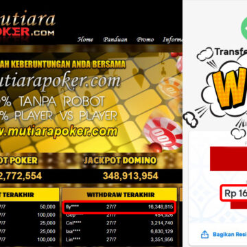 Bukti Withdraw (16.348.815,-) Member Setia Mutiarapoker