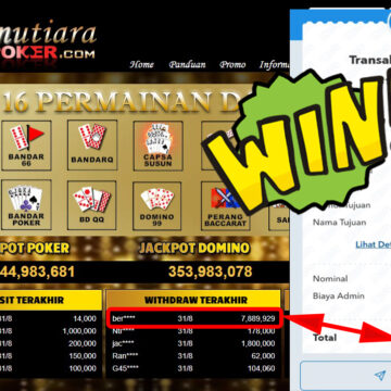 Bukti Withdraw (7.889.929,-) Member Setia Mutiarapoker