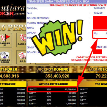 Bukti Withdraw (15.600.691-) Member Setia Mutiarapoker