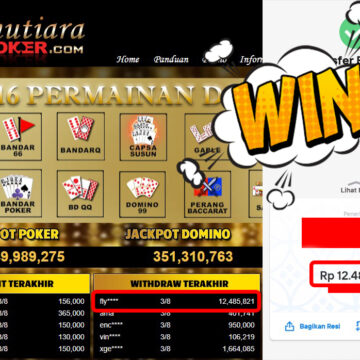 Bukti Withdraw (12.485.821-) Member Setia Mutiarapoker