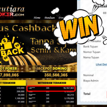 Bukti Withdraw (16.167.363-) Member Setia Mutiarapoker