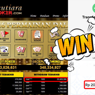 Bukti Withdraw (20.469.306,-) Member Setia Mutiarapoker