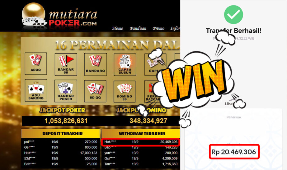 Bukti Withdraw (20.469.306,-) Member Setia Mutiarapoker