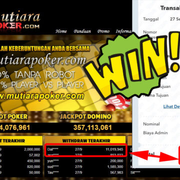 Bukti Withdraw (11.019.945,-) Member Setia Mutiarapoker