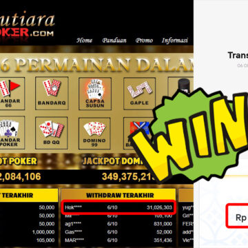 Bukti Withdraw (31.026.303,-) Member Setia Mutiarapoker