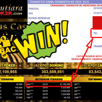 Bukti Withdraw ( 41.126.588,-) Member Setia Mutiarapoker