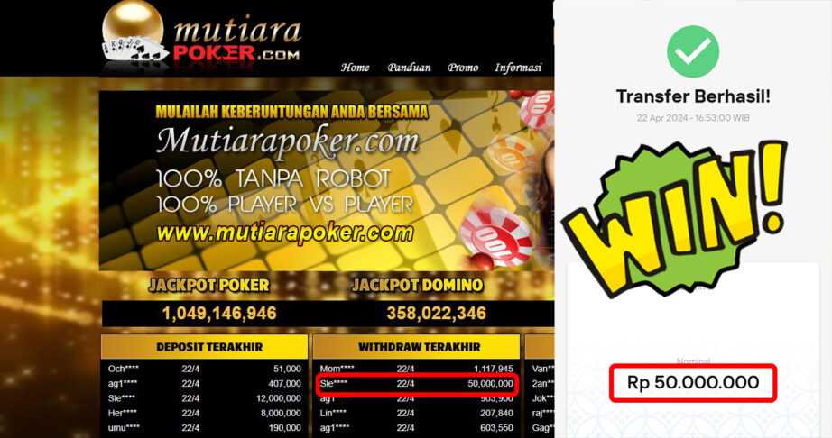 Bukti Withdraw ( 50.000.000,-) Member Setia Mutiarapoker