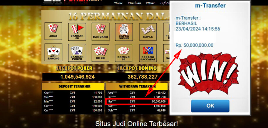 Bukti Withdraw ( 50.000.000,-) Member Setia Mutiarapoker