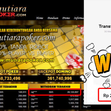 Bukti Withdraw ( 28.120.897,-) Member Setia Mutiarapoker