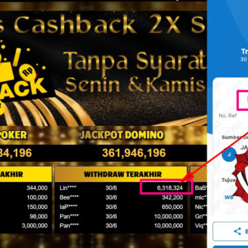 Bukti Withdraw ( 6,318,324,-) Member Setia Mutiarapoker