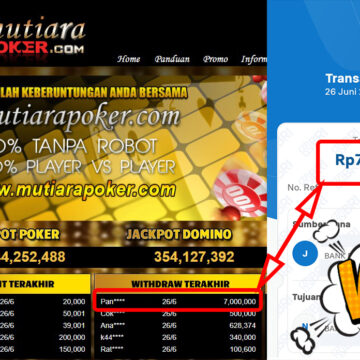 Bukti Withdraw ( 7.000.000,-) Member Setia Mutiarapoker