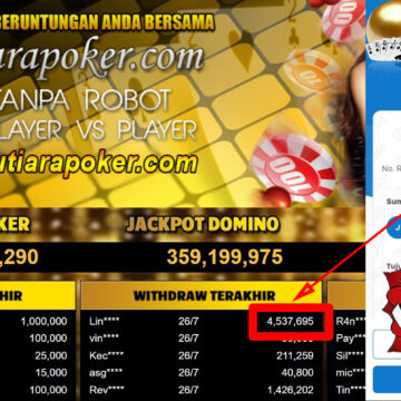 Bukti Withdraw ( 4,537,695,-) Member Setia Mutiarapoker