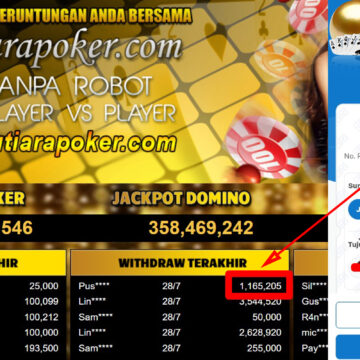 Bukti Withdraw ( 1,165,205,-) Member Setia Mutiarapoker