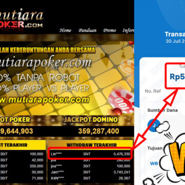 Bukti Withdraw ( 5.476.330,-) Member Setia Mutiarapoker