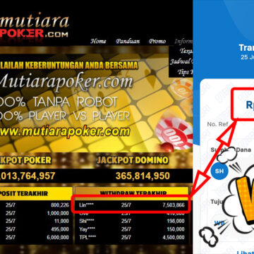 Bukti Withdraw ( 7.503.866,-) Member Setia Mutiarapoker