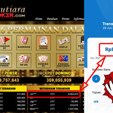 Bukti Withdraw ( 8.045.939,-) Member Setia Mutiarapoker