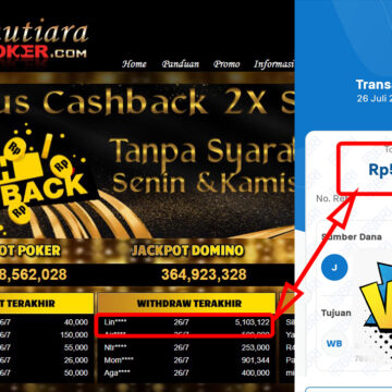 Bukti Withdraw ( 5,103,122.,-) Member Setia Mutiarapoker