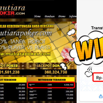 Bukti Withdraw (4,058,150,-) Member Setia Mutiarapoker