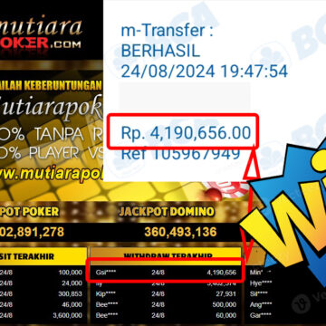 Bukti Withdraw (4,190,656,-) Member Setia Mutiarapoker