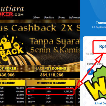 Bukti Withdraw ( 1,517,643,-) Member Setia Mutiarapoker